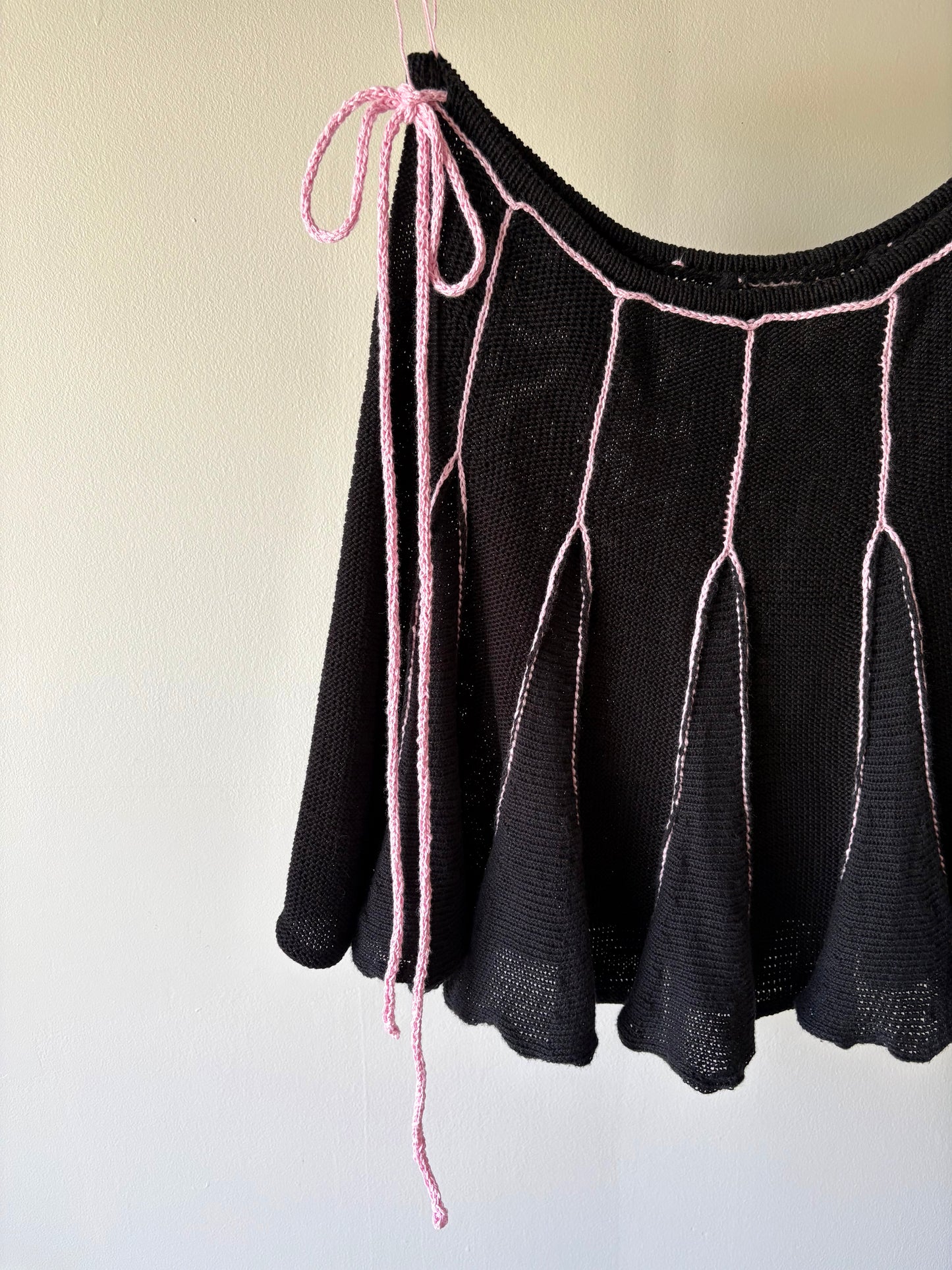 Black and Pink Ruffle Midi