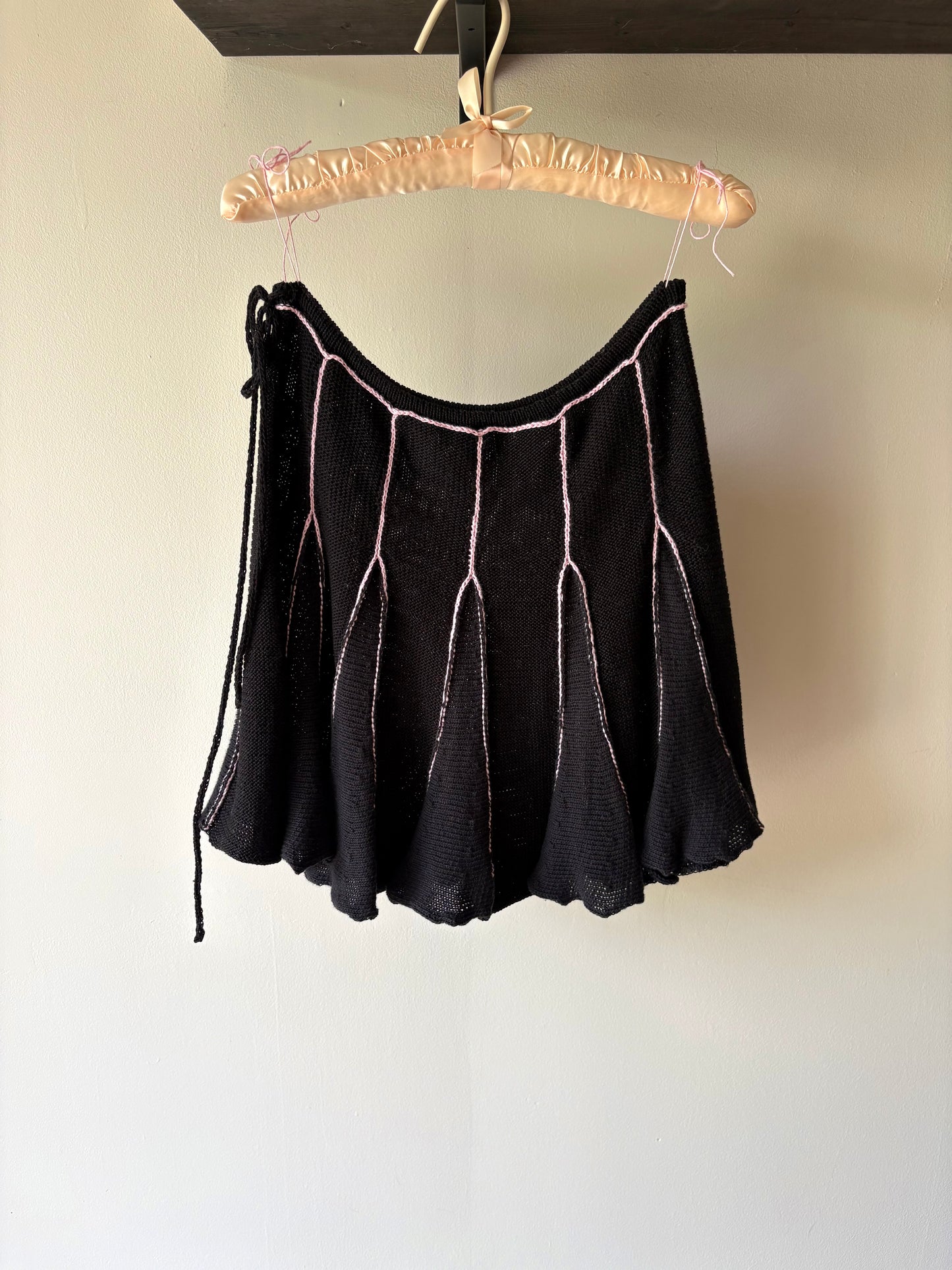 Black and Pink Ruffle Midi