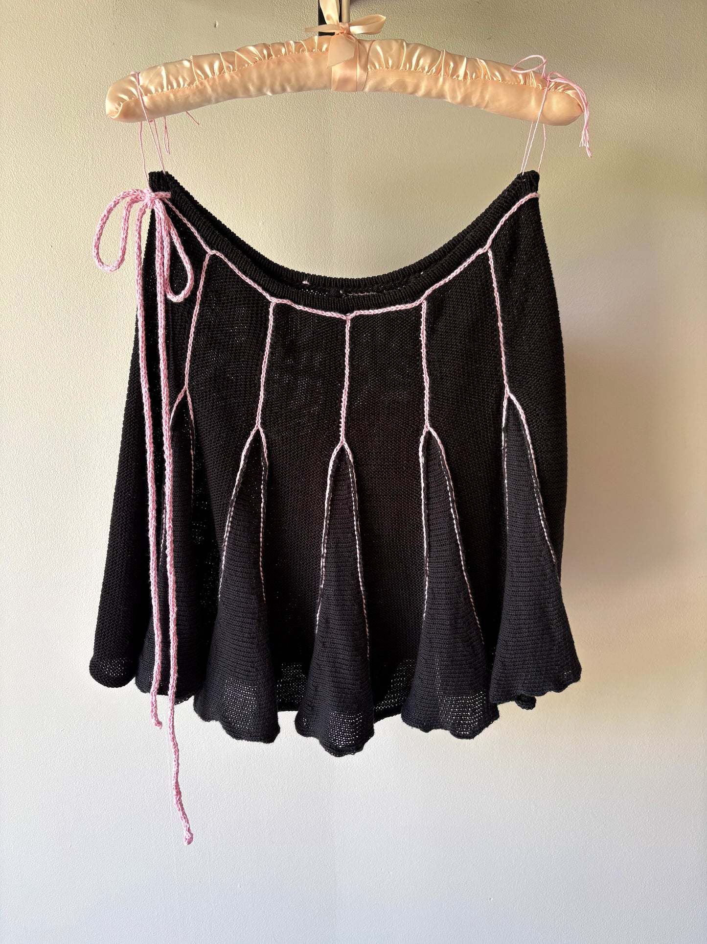 Black and Pink Ruffle Midi