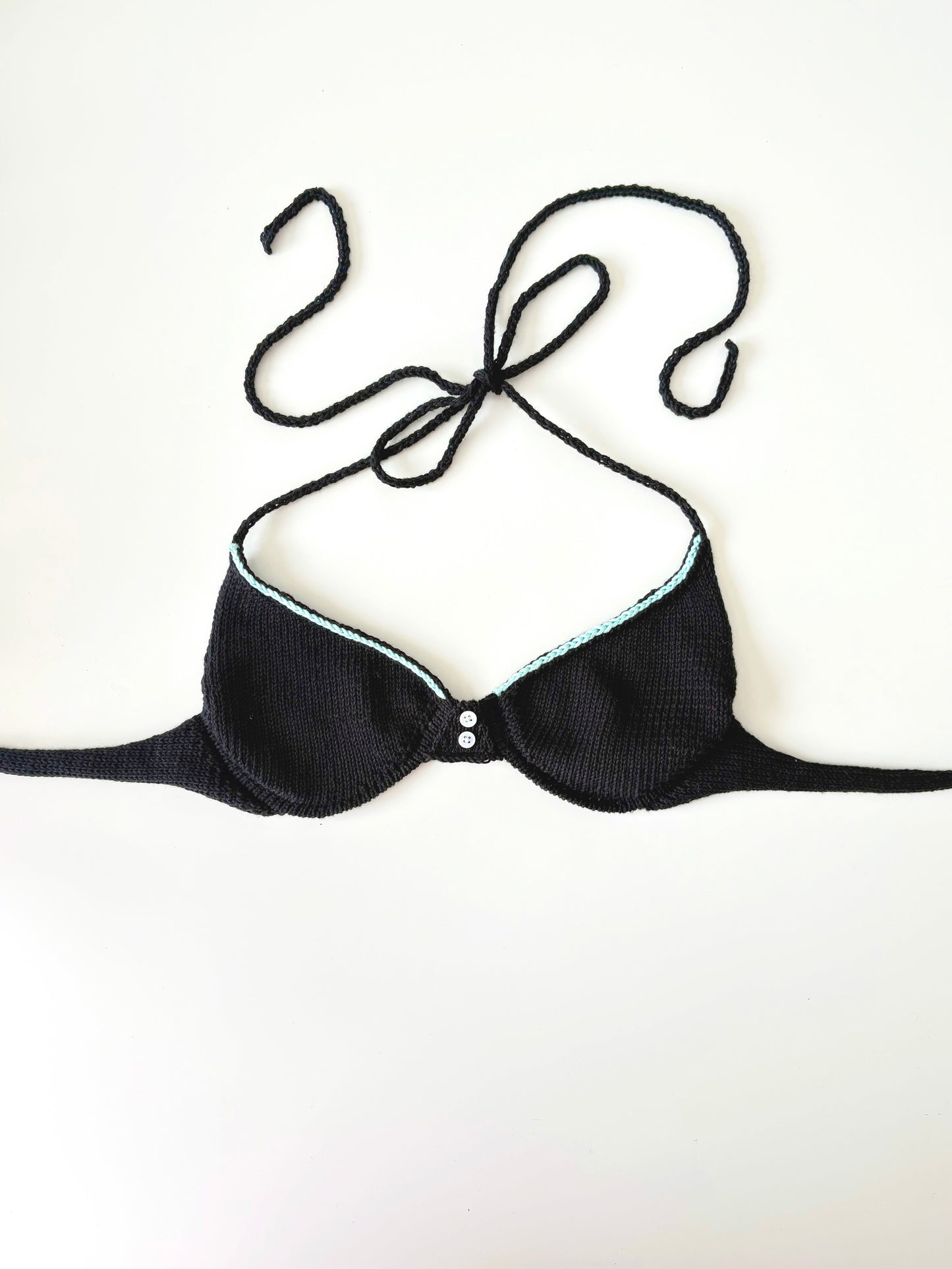 Little Button Bra - Black