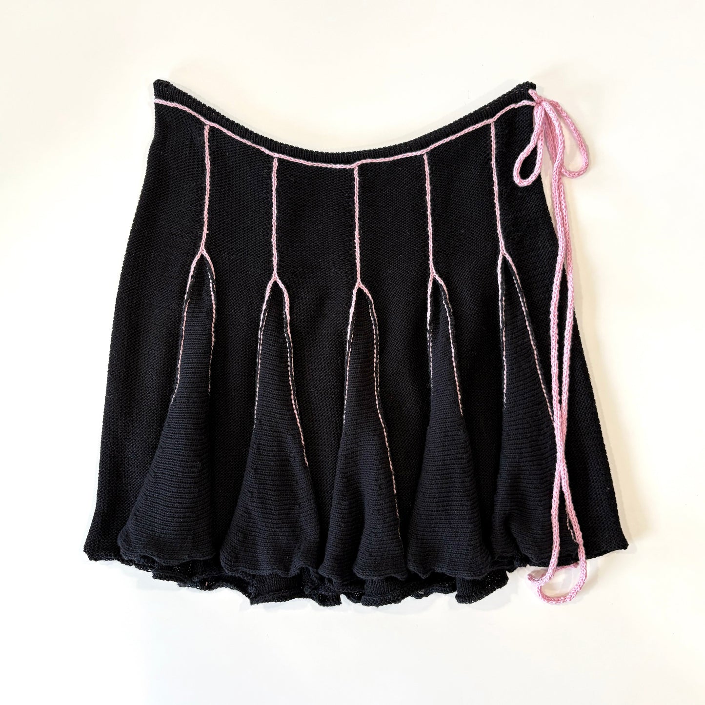 Black and Pink Ruffle Midi