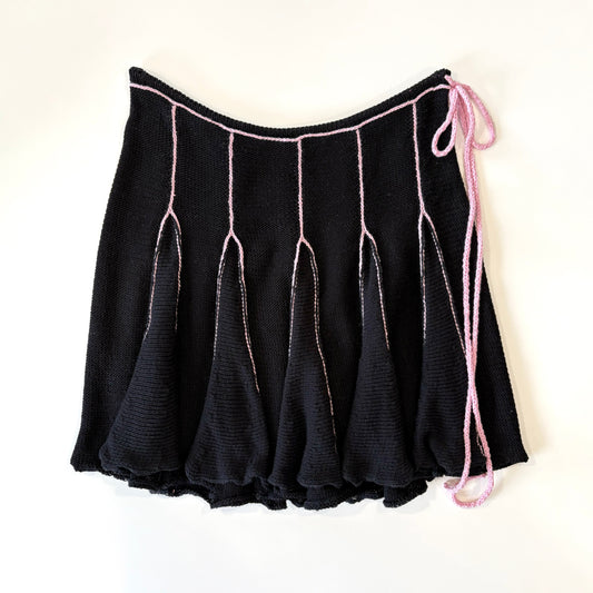 Black and Pink Ruffle Midi