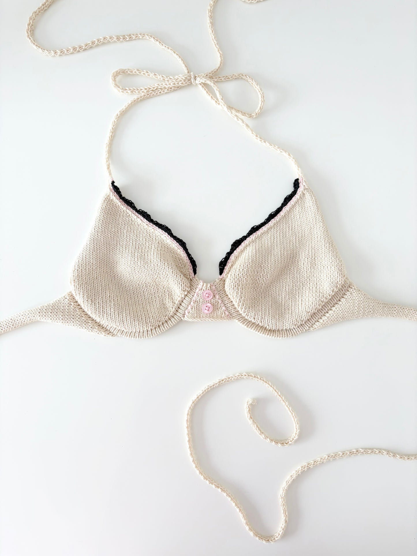 Little Button Bra - Cream