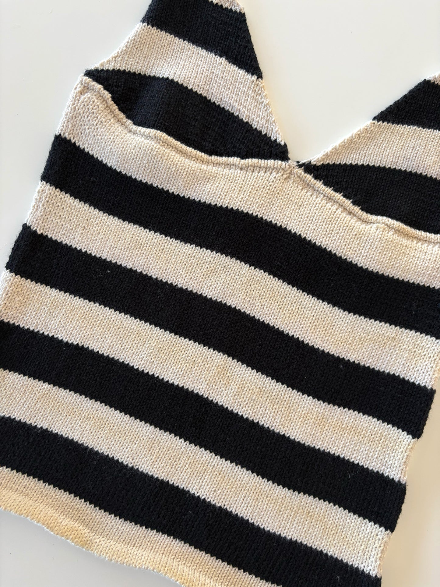 Black and White Striped Halter